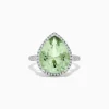 BH Multi 14K White Gold Green Amethyst and Diamond Ring, 7.37 TCW | Rings