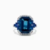 BH Multi 14K White Gold London Blue Topaz and Diamond Ring, 9.47 TCW | Rings