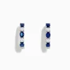 BH Multi 14K White Gold Multi Sapphire Hoop Earrings | Earrings