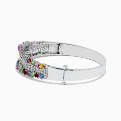 Effy Jewelry 14K White Gold Multi Sapphire and Diamond Bangle | Bracelets