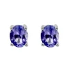 ADJ Tanzanite Stud Program 14K White Gold Oval Tanzanite Stud Earrings, 0.65 TCW | Earrings