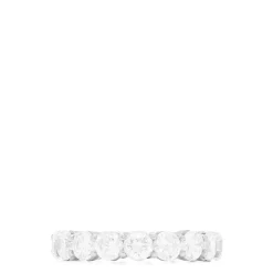 Louis Creations 14K White Gold Prong Set Diamond Eternity Band, 4.00 TCW | Rings
