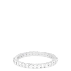 Louis Creations 14K White Gold Prong Set Diamond Eternity Band, 0.50 TCW | Rings