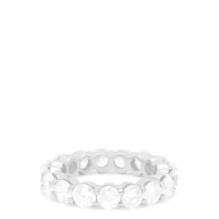Louis Creations 14K White Gold Prong Set Diamond Eternity Band, 4.00 TCW | Rings