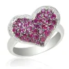 Effy Jewelry 14K White Gold Ruby and Diamond Heart Ring, 1.32 TCW | Rings