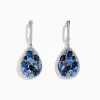Effy Jewelry 14K White Gold Sapphire and Diamond Teardrop Earrings, 4.31 TCW | Earrings