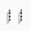 Effy Jewelry 14K White Gold Sapphire and Diamond Hoop Earrings | Earrings