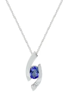 Effy Jewelry 14K White Gold Tanzanite and Diamond Pendant, 0.81 TCW | Necklaces & Pendants