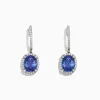Effy Jewelry 14K White Gold Tanzanite and Diamond Earrings, 4.14 TCW | Earrings