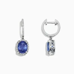 Effy Jewelry 14K White Gold Tanzanite and Diamond Earrings, 4.14 TCW | Earrings
