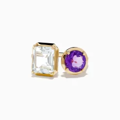 Effy Jewelry 14k Yellow Gold Amethyst and White Topaz Toi Et Moi Ring | Rings