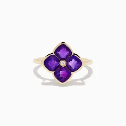 Effy Jewelry 14K Yellow Gold Amethyst and Diamond Ring | Rings