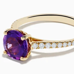 Effy Jewelry 14K Yellow Gold Amethyst and Diamond Ring | Rings