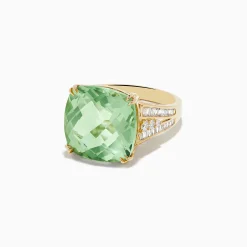 BH Multi 14K Yellow Gold Amethyst and Diamond Ring | Rings