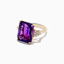 Effy Jewelry 14K Yellow Gold Amethyst and Diamond Ring | Rings