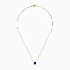 Effy Jewelry 14K Yellow Gold Amethyst Bezel Paperclip Chain Pendant | Necklaces & Pendants