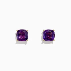 Effy Jewelry 14K Yellow Gold Amethyst Stud Earrings, 4.25 TCW | Earrings