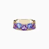 BH Multi 14K Yellow Gold Amethyst, Tanzanite and Diamond Ring | Rings