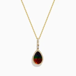 Effy Jewelry 14K Yellow Gold Ammolite and Diamond Pendant | Necklaces & Pendants
