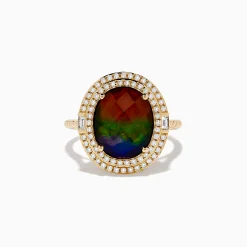 Effy Jewelry 14K Yellow Gold Ammolite and Diamond Ring | Rings