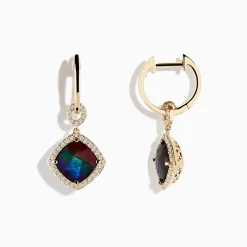 Effy Jewelry 14K Yellow Gold Ammolite and Diamond Earrings | Earrings