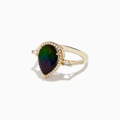 Effy Jewelry 14K Yellow Gold Ammolite and Diamond Ring | Rings