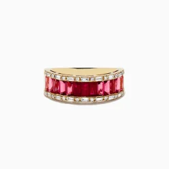 Effy Jewelry 14k Yellow Gold Baguette Cut Ruby and Pink Tourmaline Band | Rings