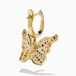 Effy Jewelry 14K Yellow Gold Black and White Diamond Butterfly Earrings | Earrings