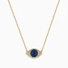 Effy Jewelry 14K Yellow Gold Blue Sapphire and Diamond Evil Eye Necklace | Necklaces & Pendants