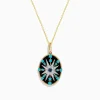 Effy Jewelry 14K Yellow Gold Blue Topaz, Turquoise, Onyx and Diamond Pendant | Necklaces & Pendants