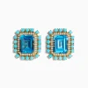 Effy Jewelry 14K Yellow Gold Blue Topaz, Turquoise and Diamond Earrings | Earrings