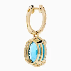 Effy Jewelry 14K Yellow Gold Blue Topaz and Diamond Drop Earrings | Earrings