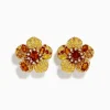 Effy Jewelry 14K Yellow Gold Citrine, Yellow Sapphire and Diamond Flower Earrings | Earrings