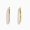 Effy Jewelry 14K Yellow Gold Crystal Cut Tube Oval Hoops | Earrings