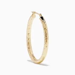 Effy Jewelry 14K Yellow Gold Crystal Cut Tube Oval Hoops | Earrings