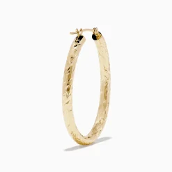 Effy Jewelry 14K Yellow Gold Crystal Cut Tube Oval Hoops | Earrings