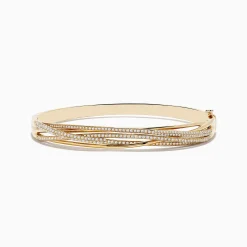 Effy Jewelry 14K Yellow Gold Diamond Crossover Bracelet | Bracelets