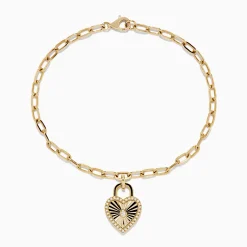 Effy Jewelry 14K Yellow Gold Diamond Heart Bracelet | Bracelets