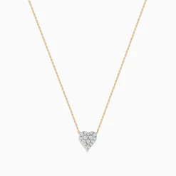 Effy Jewelry 14K Yellow Gold Diamond Heart Necklace | Necklaces & Pendants