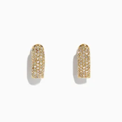 Effy Jewelry 14K Yellow Gold Diamond Huggie Hoop Earrings,0.53 TCW | Earrings