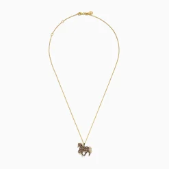 Effy Jewelry 14K Yellow Gold Diamond,Black Diamond,Espresso Diamond Horse Pendant | Necklaces & Pendants