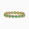 BH Multi 14K Yellow Gold Emerald and Diamond Tennis Bracelet | Bracelets