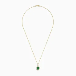 Effy Jewelry 14K Yellow Gold Emerald and Diamond Pendant | Necklaces & Pendants