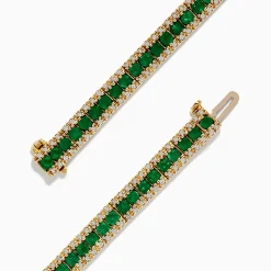 Effy Jewelry 14K Yellow Gold Emerald and Diamond Bracelet | Bracelets