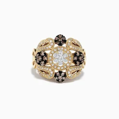 Effy Jewelry 14K Yellow Gold Espresso and White Diamond Ring, 1.09 TCW | Rings