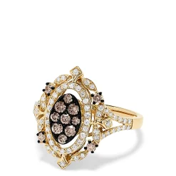Effy Jewelry 14K Yellow Gold Espresso and White Diamond Ring, 0.64 TCW | Rings