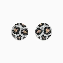 BH Multi 14K Yellow Gold Espresso, Black and White Diamond Earrings, 0.94 TCW | Earrings