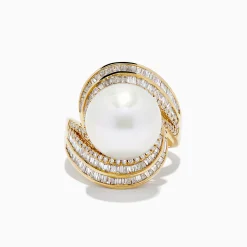 Effy Jewelry 14K Yellow Gold Fresh Water Pearl and Diamond Statement Ring | Rings