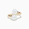 Effy Jewelry 14K Yellow Gold Fresh Water Pearl and Diamond Bypass Ring | Rings