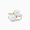 Effy Jewelry 14K Yellow Gold Fresh Water Pearl and Diamond Bypass Ring | Rings